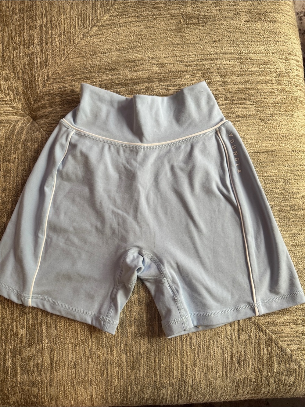 YoungLA Light Blue High-Waist Bike Shorts